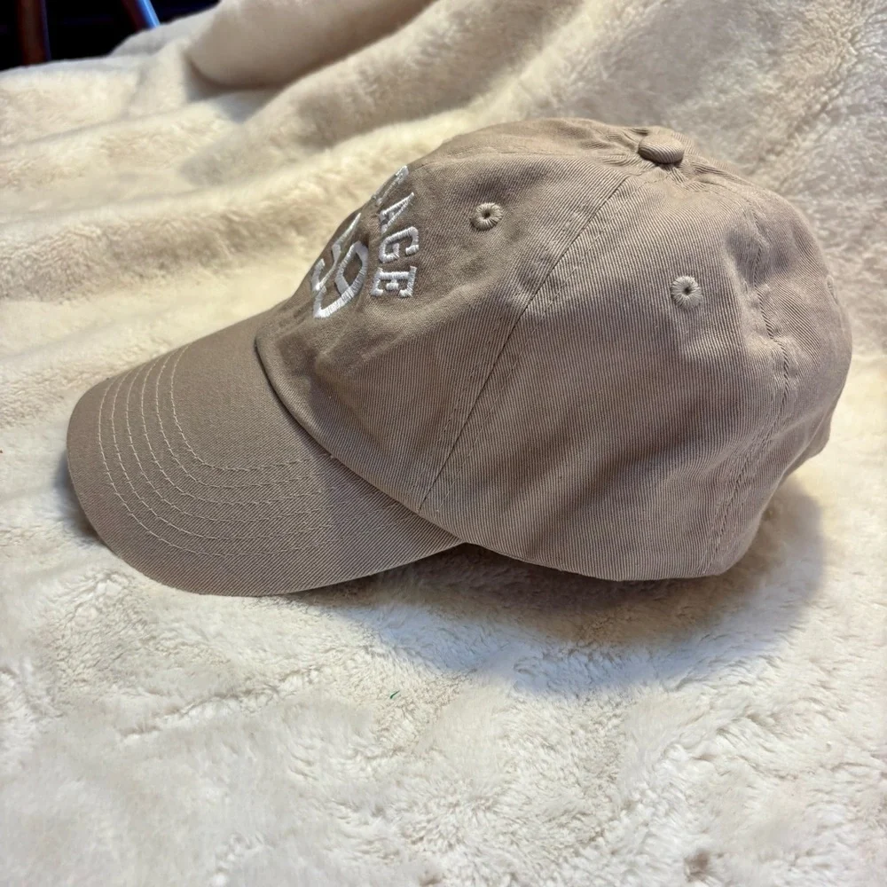 NEW Hat Beige/Tan Vintage 59 Text Baseball Cap 100% Cotton